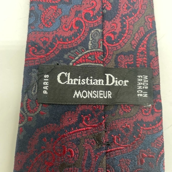 Authentic Christian Dior Silk Monsieur Paisley Tie - Picture 2 of 9